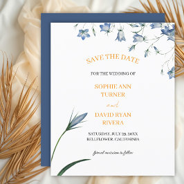 Elegante Bloemen Bellflower Budget Save the Date Flyer
