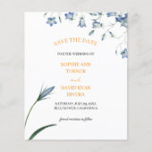 Elegante Bloemen Bellflower Budget Save the Date Flyer (Voorkant)