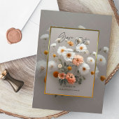 Elegante Bloemen Bewaar de Datum - Bruiloft Uitnod Bedankkaart