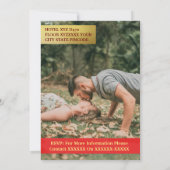 Elegante Bloemen Bewaar de datum Custom Foto Bruil Kaart (Achterkant)