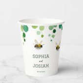 Elegante bloemen Bijen houden van natuurlijke brui Papieren Bekers (Voorkant)