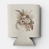 Elegante bloemen, bladeren en veren blikjeskoeler (Achterkant)