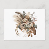 Elegante bloemen, bladeren en veren briefkaart (Voorkant)