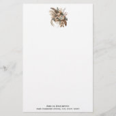 Elegante bloemen, bladeren en veren briefpapier (Voorkant)