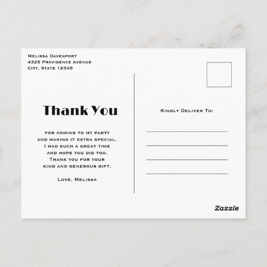 Elegante bloemen bladeren en veren dank u briefkaart (Achterkant)