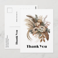 Elegante bloemen bladeren en veren dank u