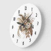 Elegante bloemen, bladeren en veren grote klok (Hoek)