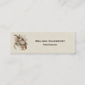 Elegante bloemen, bladeren en veren mini visitekaartje (Voorkant)