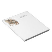 Elegante bloemen, bladeren en veren notitieblok (Schuin)