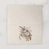 Elegante bloemen, bladeren en veren plaatskaartje (Buitenkant ongevouwen)