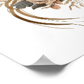 Elegante bloemen, bladeren en veren poster (Hoek)