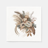 Elegante bloemen, bladeren en veren servet (Voorkant)