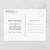 Elegante bloemen bladeren en veren sparen de datum uitnodiging briefkaart (Achterkant)