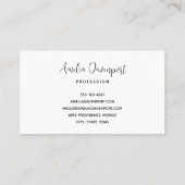 Elegante bloemen, bladeren en veren visitekaartje (Achterkant)