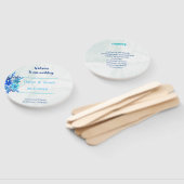 Elegante bloemen Blauw Aangepaste bruiloft program Handwaaier (Niet-gemonteerd)