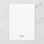 Elegante Bloemen Blauw Bruiloft Details Informatiekaartje (Achterkant)