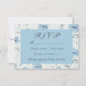 Elegante Bloemen Blauw Land Botanische Huwelijk RS RSVP Kaartje (Voorkant)