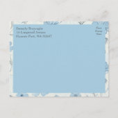 Elegante Bloemen Blauwe Tuin Trouwen Save the Date Aankondigingskaart (Achterkant)