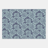 Elegante  Bloemen Blauwgroen, Blauw, Mosterd Inpakpapier Vel (Voorkant 2)