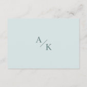 Elegante Bloemen Blauwgroen bruiloft Details Informatiekaartje (Achterkant)