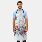 Elegante bloemen bloeien schort (Gedragen)