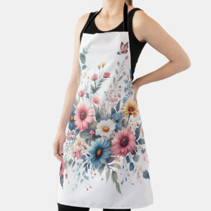 Elegante bloemen bloeien schort