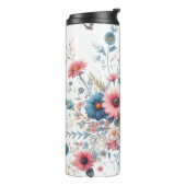 Elegante bloemen bloeien thermosbeker (Gedraaid links)