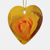 Elegante bloemen bloem Gele Roos Keramisch Ornament (Links)