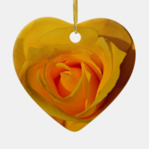 Elegante bloemen bloem Gele Roos Keramisch Ornament