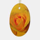 Elegante bloemen bloem Gele Roos Keramisch Ornament (Links)