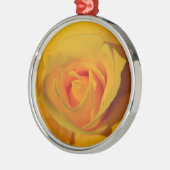 Elegante bloemen bloem Gele Roos Metalen Ornament (Links)