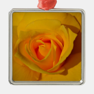 Elegante bloemen bloem Gele Roos Metalen Ornament