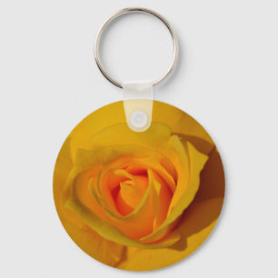 Elegante bloemen bloem Gele Roos Sleutelhanger