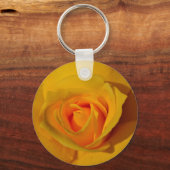 Elegante bloemen bloem Gele Roos Sleutelhanger (Voorkant)