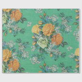 elegante bloemen bloemetjesthematroon cadeaupapier (Vlak)