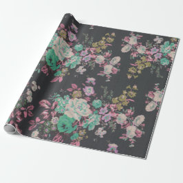  elegante bloemen bloemetjesthematroon cadeaupapier