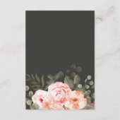 Elegante Bloemen Blush Roze Details / Routebeschri Informatiekaartje (Achterkant)