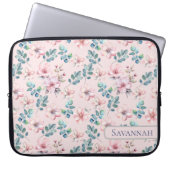 Elegante Bloemen Blush Roze Elektronica Tas (Voorkant)