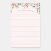 Elegante Bloemen Blush Roze Rose Peony Lijnnaam Post-it® Notes (Voorkant)