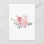 Elegante Bloemen Blush Roze Tuin Trouwdetails Informatiekaartje (Achterkant)