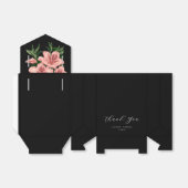 Elegante  Bloemen Blush Roze Zwart Bruiloft Bedankdoosjes (Uitgevouwen)