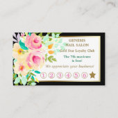 Elegante Bloemen Boeket Nail Salon Loyalty Kaart (Voorkant)