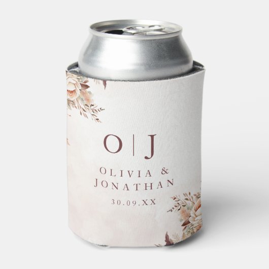 Elegante Bloemen Boho bruiloft Blikjeskoeler (Blikje Voorkant)