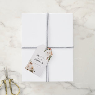 Elegante Bloemen Boho bruiloft Cadeaulabel