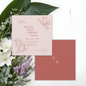 Elegante Bloemen Boho bruiloft Kaart