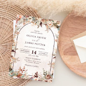 Elegante Bloemen Boho bruiloft Kaart