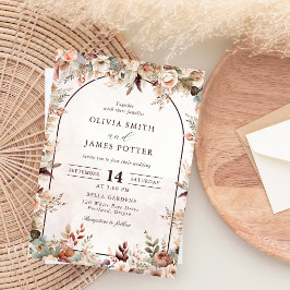 Elegante Bloemen Boho bruiloft Kaart