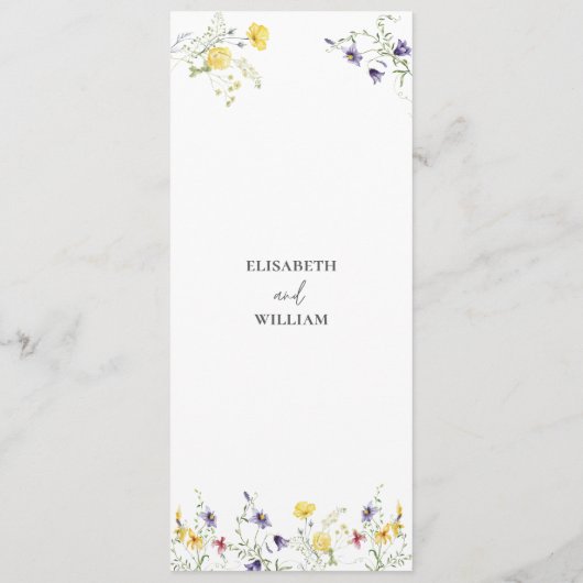 Elegante Bloemen Boho bruiloft Menu (Achterkant)