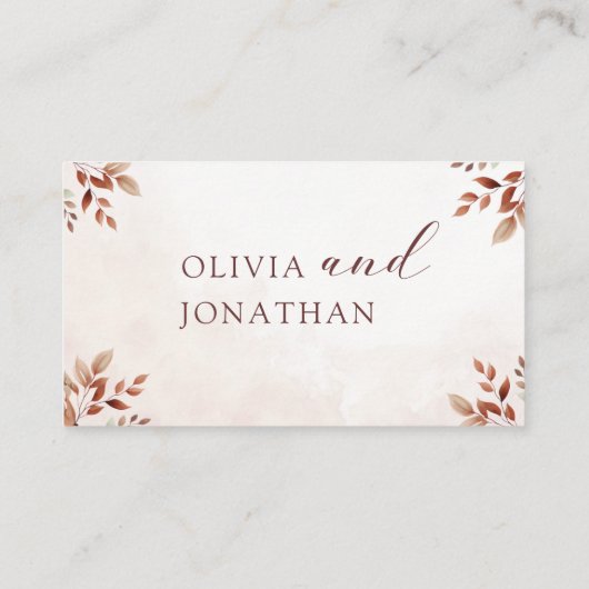 Elegante Bloemen Boho bruiloft Plaatskaartje (Achterkant)