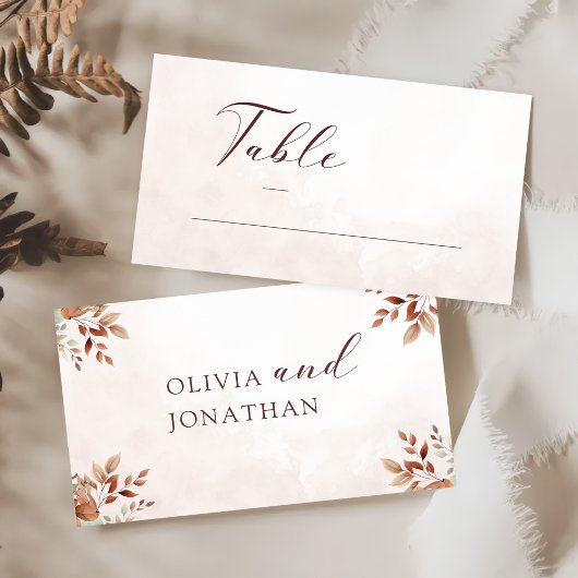 Elegante Bloemen Boho bruiloft Plaatskaartje